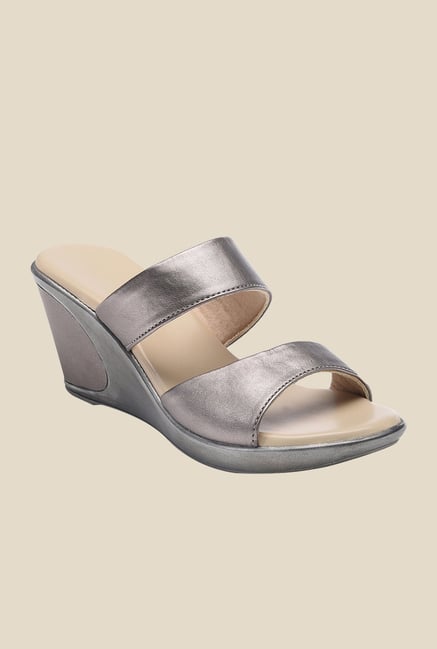 Bruno Manetti Gun Metal Wedge Heeled Sandals Bruno Manetti Gun Metal Wedge Heeled Sandals