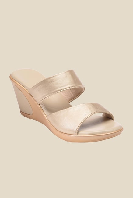 Bruno Manetti Gold Wedge Heeled Sandals Bruno Manetti Gold Wedge Heeled Sandals