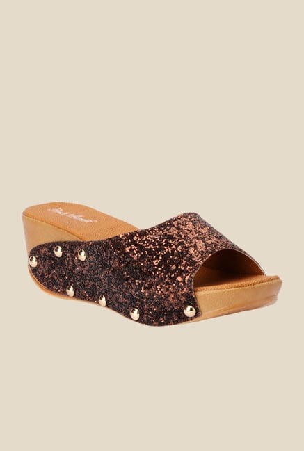 Bruno Manetti Copper Wedge Heeled Sandals Bruno Manetti Copper Wedge Heeled Sandals