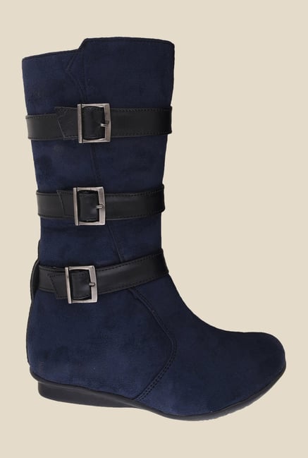 Bruno Manetti Navy Flat Booties Bruno Manetti Navy Flat Booties