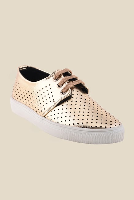 Bruno Manetti Gold & White Derby Sneakers Bruno Manetti Gold & White Derby Sneakers