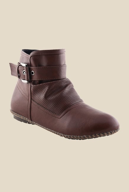 Bruno Manetti Coffee Flat Booties Bruno Manetti Coffee Flat Booties