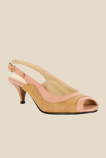Bruno Manetti Tan & Peach Back Strap Sandals Bruno Manetti Tan & Peach Back Strap Sandals