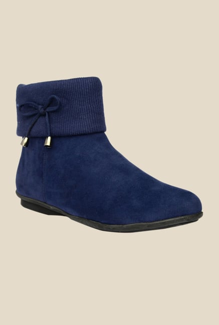 Bruno Manetti Navy Flat Booties Bruno Manetti Navy Flat Booties