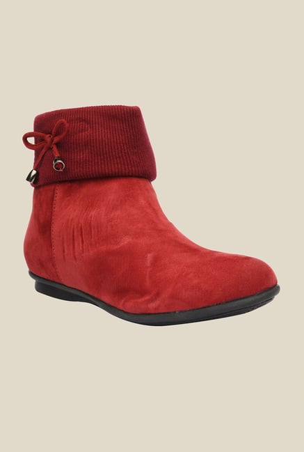 Bruno Manetti Red Flat Booties Bruno Manetti Red Flat Booties
