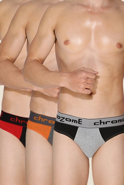 Chromozome Grey, Charcoal & Black Briefs (Pack Of 3) Chromozome Grey, Charcoal & Black Briefs (Pack Of 3)