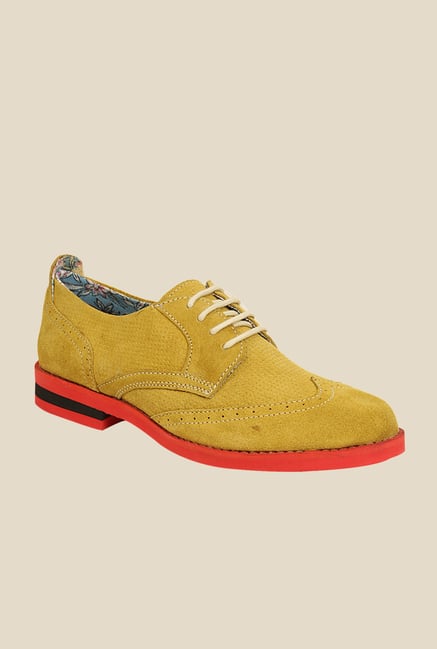 Bruno Manetti Yellow & Red Derby Shoes Bruno Manetti Yellow & Red Derby Shoes