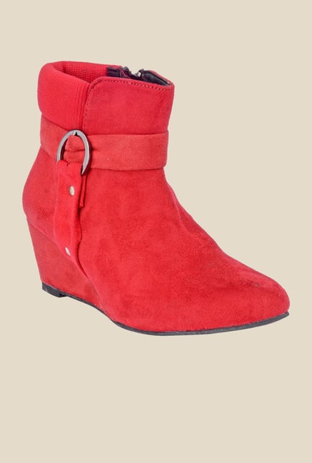 Bruno Manetti Red Wedge Heeled Booties Bruno Manetti Red Wedge Heeled Booties