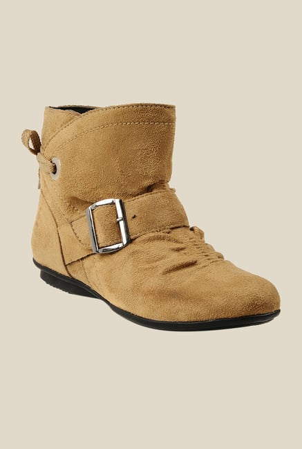 Bruno Manetti Beige Flat Booties Bruno Manetti Beige Flat Booties