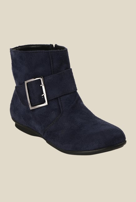 Bruno Manetti Navy Flat Booties Bruno Manetti Navy Flat Booties