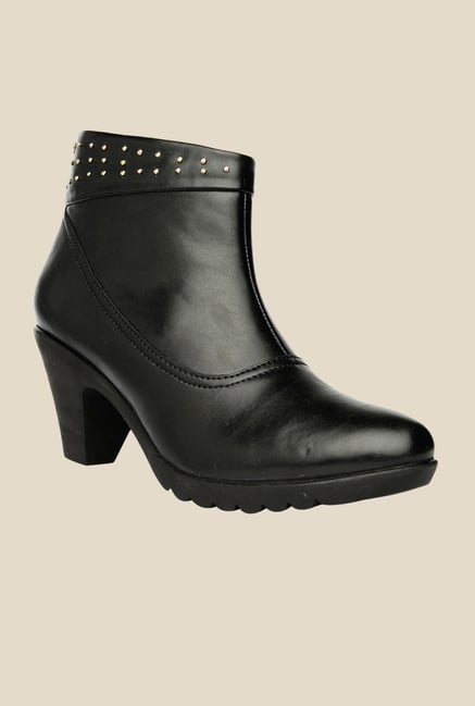 Bruno Manetti Black Block Heeled Booties Bruno Manetti Black Block Heeled Booties