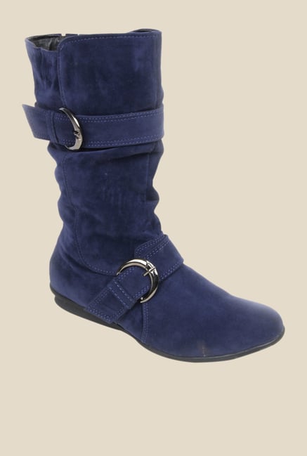 Bruno Manetti Navy Flat Booties Bruno Manetti Navy Flat Booties