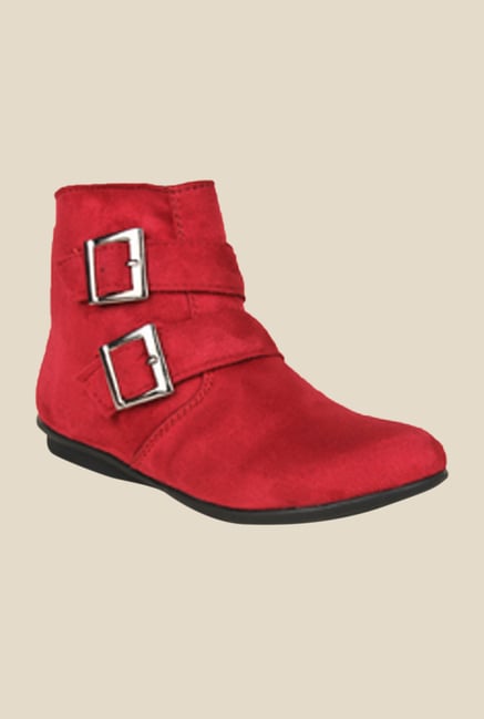 Bruno Manetti Red Flat Booties Bruno Manetti Red Flat Booties