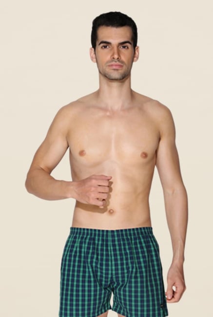 Chromozome Navy & Green Checks Boxers (Pack Of 2) Chromozome Navy & Green Checks Boxers (Pack Of 2)