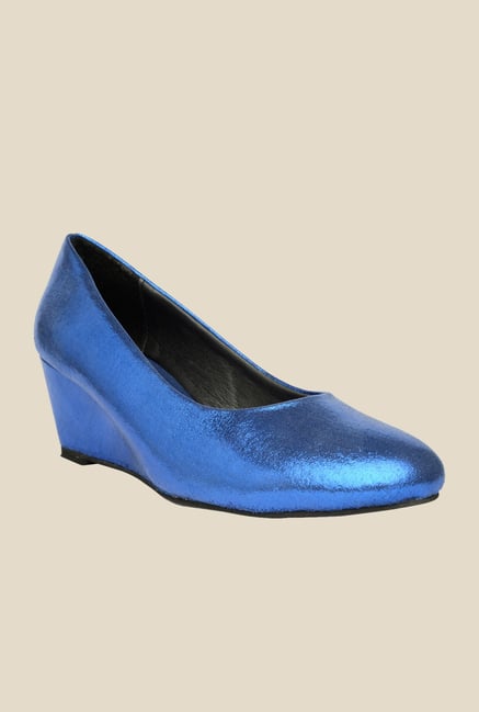 Bruno Manetti Blue Wedge Heeled Pumps Bruno Manetti Blue Wedge Heeled Pumps