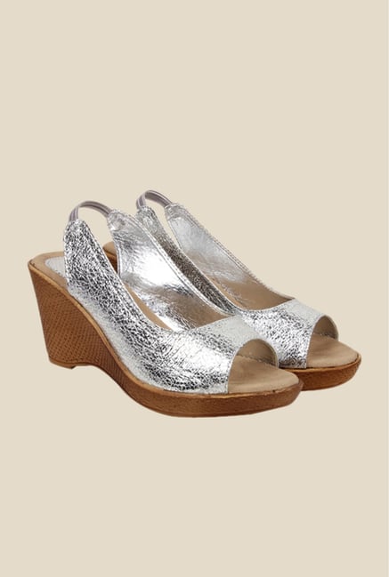 Bruno Manetti Silver Sling Back Wedges Bruno Manetti Silver Sling Back Wedges