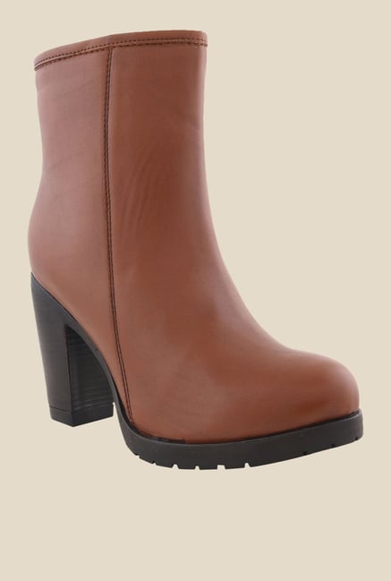 Bruno Manetti Tan Block Heeled Booties Bruno Manetti Tan Block Heeled Booties