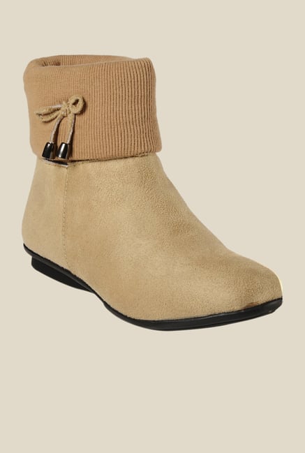 Bruno Manetti Beige Flat Booties Bruno Manetti Beige Flat Booties