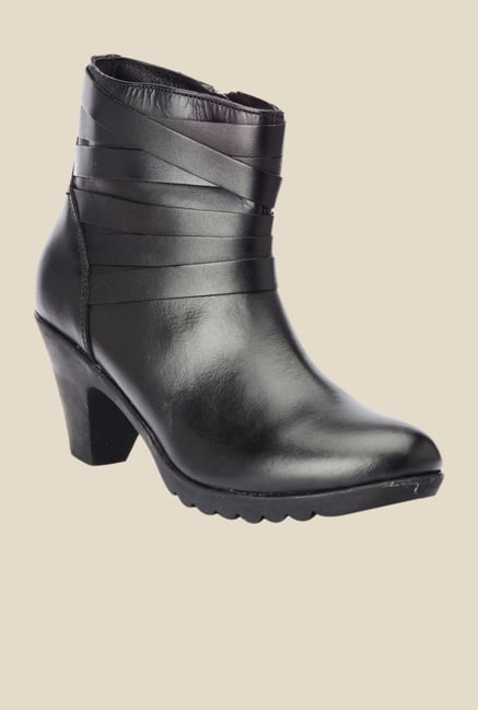 Bruno Manetti Black Block Heeled Booties Bruno Manetti Black Block Heeled Booties