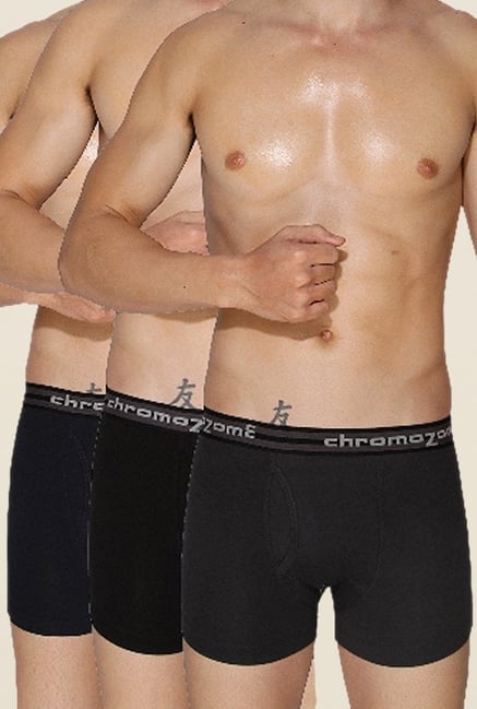 Chromozome Ash, Black & Navy Trunks (Pack Of 3) Chromozome Ash, Black & Navy Trunks (Pack Of 3)