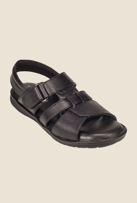 Khadim's British Walkers Black Leather Sandals Khadim's British Walkers Black Leather Sandals