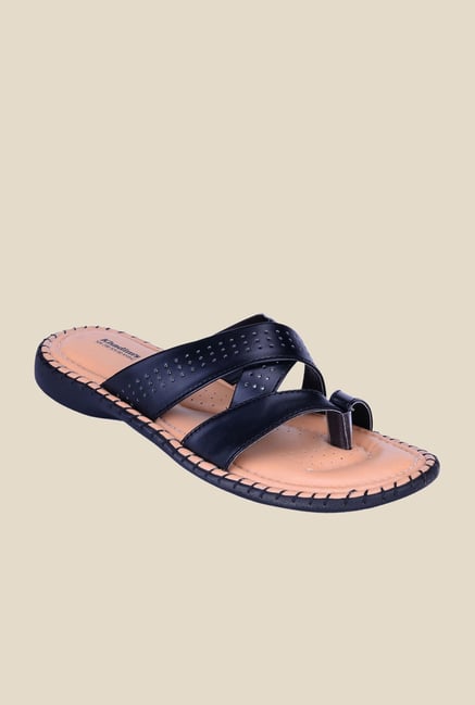 Khadim's Black Slide Sandals Khadim's Black Slide Sandals