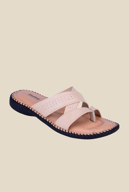 Khadim's Beige Slide Sandals Khadim's Beige Slide Sandals