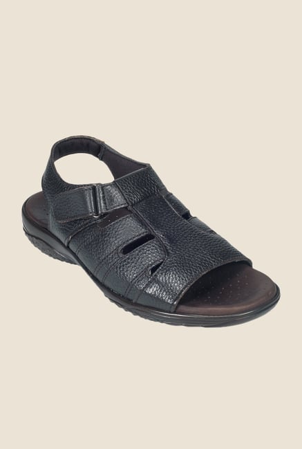 Khadim's Softouch Black Casual Sandals Khadim's Softouch Black Casual Sandals