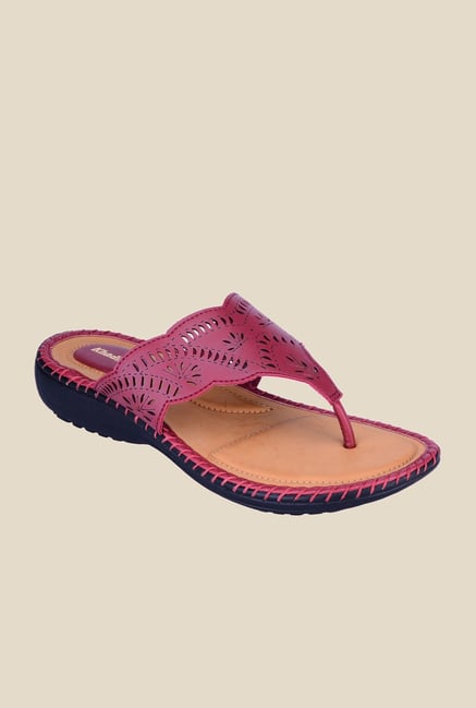 Khadim's Maroon Wedge Heeled Sandals Khadim's Maroon Wedge Heeled Sandals