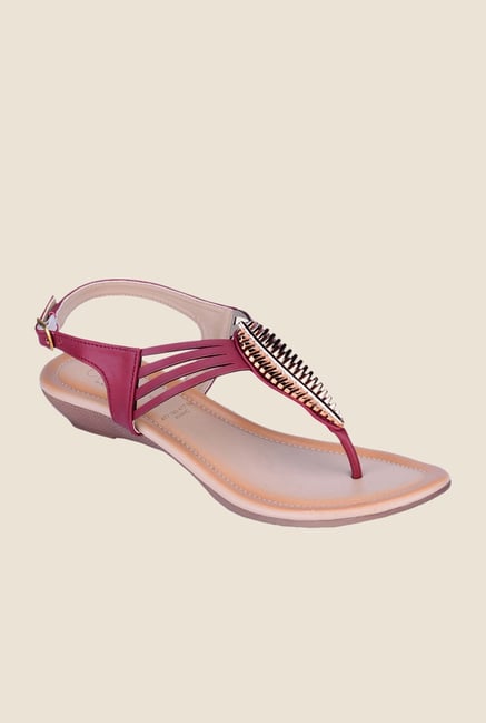 Khadim's Cleo Maroon Back Strap Sandals Khadim's Cleo Maroon Back Strap Sandals