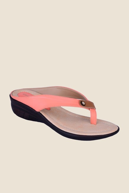 Khadim's Peach Thong Sandals Khadim's Peach Thong Sandals