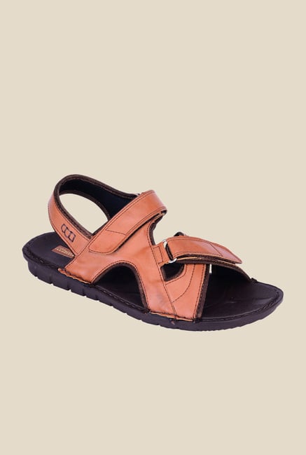 Khadim's Brown Cross Strap Sandals Khadim's Brown Cross Strap Sandals
