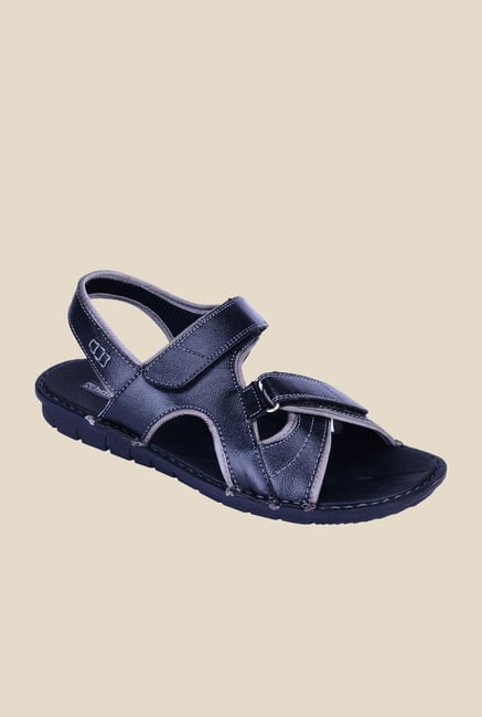 Khadim's Black Cross Strap Sandals Khadim's Black Cross Strap Sandals