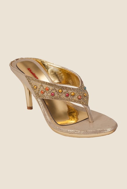 Khadim's Golden Thong Stilettos Khadim's Golden Thong Stilettos