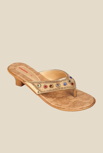 Khadim's Gold & Bronze Thong Sandals Khadim's Gold & Bronze Thong Sandals