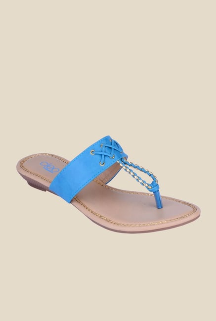 Khadim's Cleo Blue T-Strap Sandals Khadim's Cleo Blue T-Strap Sandals