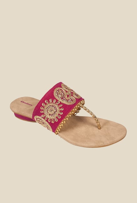 Khadim's Pink T-Strap Sandals Khadim's Pink T-Strap Sandals