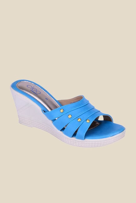 Khadim's Cleo Blue Wedge Heeled Sandals Khadim's Cleo Blue Wedge Heeled Sandals