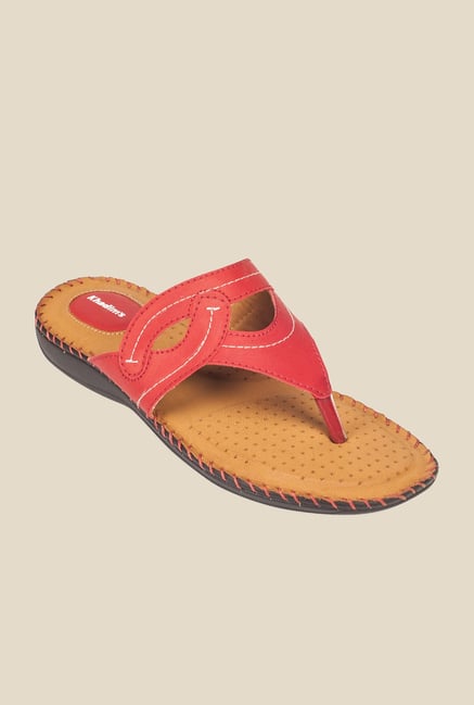 Khadim's Red T-Strap Sandals Khadim's Red T-Strap Sandals