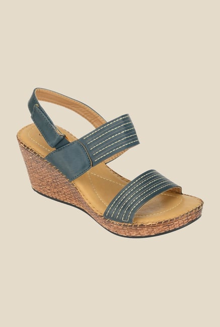 Khadim's Sharon Navy Back Strap Wedges Khadim's Sharon Navy Back Strap Wedges