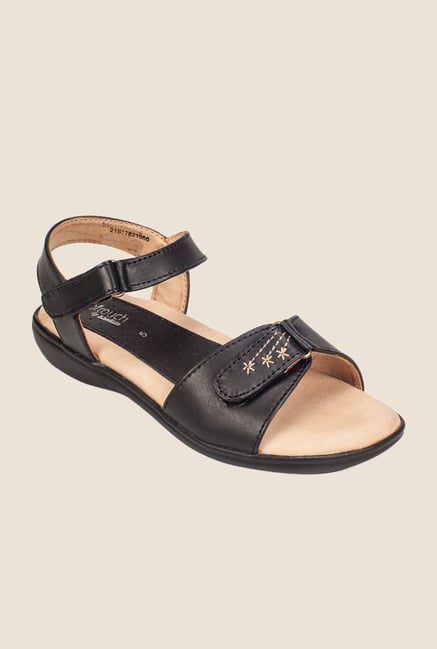 Khadim's Softouch Black Ankle Strap Wedges Khadim's Softouch Black Ankle Strap Wedges