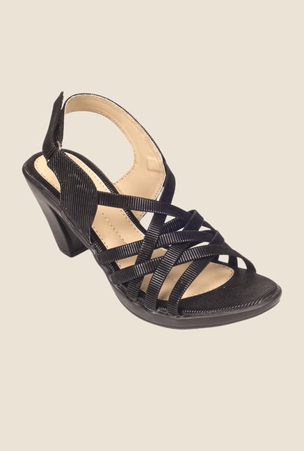 Khadim's Black Back Strap Sandals Khadim's Black Back Strap Sandals
