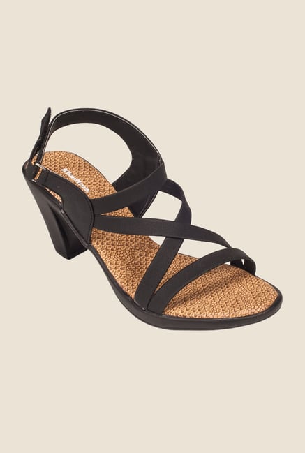 Khadim's Black Back Strap Sandals Khadim's Black Back Strap Sandals