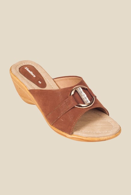 Khadim's Brown Wedge Heeled Sandals Khadim's Brown Wedge Heeled Sandals
