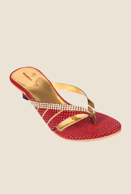 Khadim's Red & Gold Thong Sandals Khadim's Red & Gold Thong Sandals