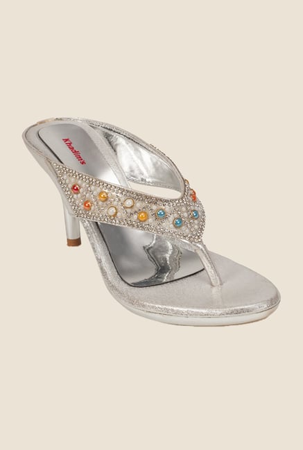 Khadim's Silver Thong Stilettos Khadim's Silver Thong Stilettos