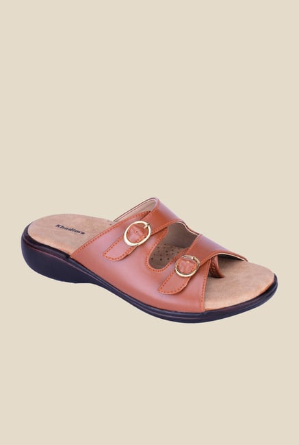 Khadim's Brown Wedge Heeled Sandals Khadim's Brown Wedge Heeled Sandals