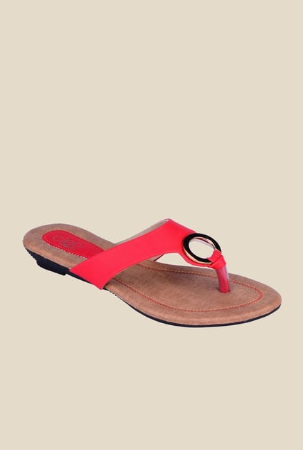 Khadim's Cleo Red Thong Sandals Khadim's Cleo Red Thong Sandals