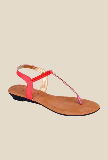 Khadim's Cleo Red Sling Back Sandals Khadim's Cleo Red Sling Back Sandals