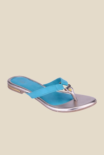 Khadim's Cleo Blue & Silver Thong Sandals Khadim's Cleo Blue & Silver Thong Sandals